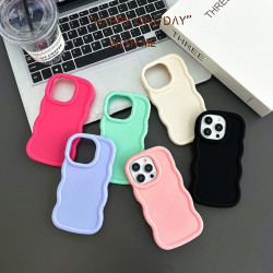 For iPhone 7 / 8 / SE 2020 2022 Big Wave Puff Shape TPU Phone Case(Black)