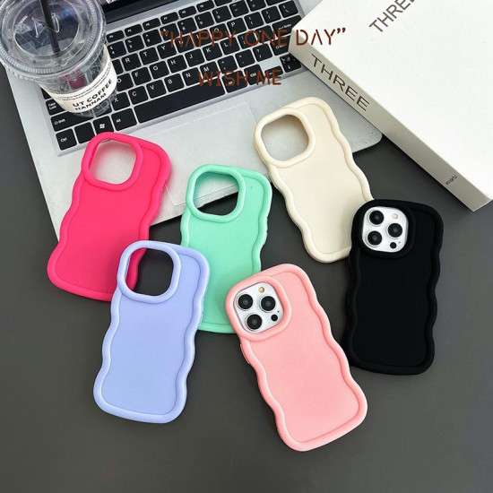 For iPhone 7 / 8 / SE 2020 2022 Big Wave Puff Shape TPU Phone Case(Pink)