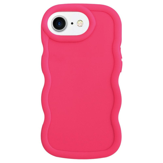 For iPhone 7 / 8 / SE 2020 2022 Big Wave Puff Shape TPU Phone Case(Rose Red)