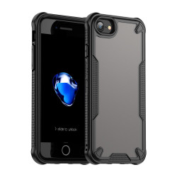 For iPhone SE 2022 Armor Glaze PC Hybrid TPU Phone Case(Black)