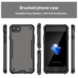 For iPhone SE 2022 Armor Glaze PC Hybrid TPU Phone Case(Black)
