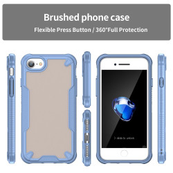 For iPhone SE 2022 Armor Glaze PC Hybrid TPU Phone Case(Blue)