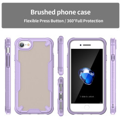 For iPhone SE 2022 Armor Glaze PC Hybrid TPU Phone Case(Purple)