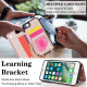 For iPhone 7 / 8 / SE 2020 2022 Double Bckle Card Slot Full Coverage Phone Case with Cross-body Strap(Rose Gold)