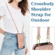 For iPhone 7 / 8 / SE 2020 2022 Double Bckle Card Slot Full Coverage Phone Case with Cross-body Strap(Rose Gold)