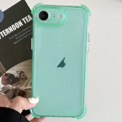 For iPhone SE 2022 / SE 2020 Transparent Four-corner Shockproof TPU Phone Case(Green)