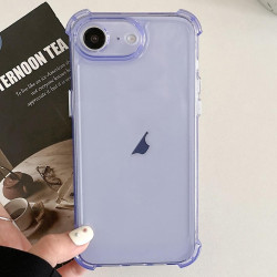 For iPhone SE 2022 / SE 2020 Transparent Four-corner Shockproof TPU Phone Case(Purple)