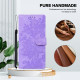 For iPhone 6 / 7 / SE 2022 Lace Floral Embossed Magnetic Buckle PU Phone Case With Wrist Strap(Purple)