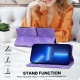 For iPhone 6 / 7 / SE 2022 Lace Floral Embossed Magnetic Buckle PU Phone Case With Wrist Strap(Purple)