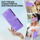 For iPhone 6 / 7 / SE 2022 Lace Floral Embossed Magnetic Buckle PU Phone Case With Wrist Strap(Purple)