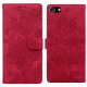 For iPhone 6 / 7 / SE 2022 Lace Floral Embossed Magnetic Buckle PU Phone Case With Wrist Strap(Red)