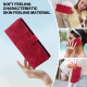 For iPhone 6 / 7 / SE 2022 Lace Floral Embossed Magnetic Buckle PU Phone Case With Wrist Strap(Red)
