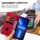 For iPhone 6 / 7 / SE 2022 Lace Floral Embossed Magnetic Buckle PU Phone Case With Wrist Strap(Red)