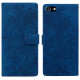 For iPhone 6 / 7 / SE 2022 Lace Floral Embossed Magnetic Buckle PU Phone Case With Wrist Strap(Blue)