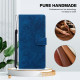 For iPhone 6 / 7 / SE 2022 Lace Floral Embossed Magnetic Buckle PU Phone Case With Wrist Strap(Blue)