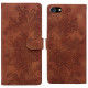 For iPhone 6 / 7 / SE 2022 Lace Floral Embossed Magnetic Buckle PU Phone Case With Wrist Strap(Brown)