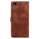 For iPhone 6 / 7 / SE 2022 Lace Floral Embossed Magnetic Buckle PU Phone Case With Wrist Strap(Brown)
