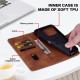For iPhone 6 / 7 / SE 2022 Lace Floral Embossed Magnetic Buckle PU Phone Case With Wrist Strap(Brown)