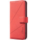 For iPhone 6 / 7 / 8 / SE Geometric Pattern RFID Leather Phone Case(Red)