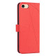 For iPhone 6 / 7 / 8 / SE Geometric Pattern RFID Leather Phone Case(Red)