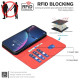 For iPhone 6 / 7 / 8 / SE Geometric Pattern RFID Leather Phone Case(Red)