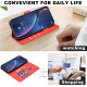 For iPhone 6 / 7 / 8 / SE Geometric Pattern RFID Leather Phone Case(Red)