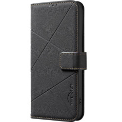 For iPhone 6 / 7 / 8 / SE Geometric Pattern RFID Leather Phone Case(Black)