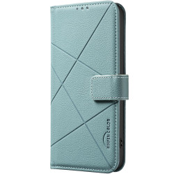 For iPhone 6 / 7 / 8 / SE Geometric Pattern RFID Leather Phone Case(Green)