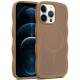 For iPhone 12 Pro Skin Feel Wave Texture MagSafe Phone Case(Brown)