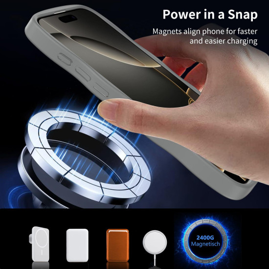 For iPhone 12 Pro Skin Feel Wave Texture MagSafe Phone Case(Grey)