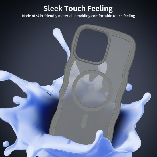 For iPhone 12 Pro Skin Feel Wave Texture MagSafe Phone Case(Grey)