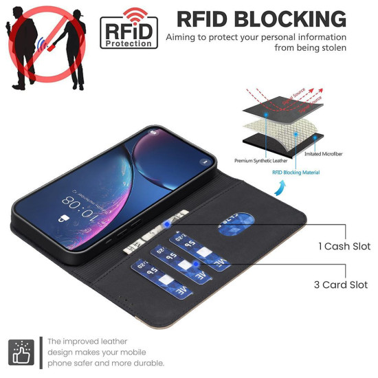 For iPhone 6 / 7 / 8 Splicing Color Hollow Flower Pattern RFID Leather Phone Case(Black)