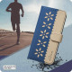 For iPhone 6 / 7 / 8 Splicing Color Hollow Flower Pattern RFID Leather Phone Case(Dark Blue)