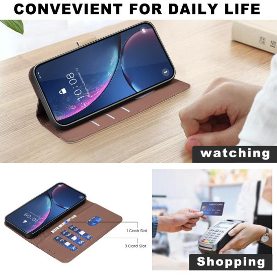 For iPhone 6 / 7 / 8 Splicing Color Hollow Flower Pattern RFID Leather Phone Case(Brown)