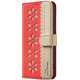 For iPhone 6 / 7 / 8 Splicing Color Hollow Flower Pattern RFID Leather Phone Case(Red)