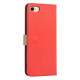 For iPhone 6 / 7 / 8 Splicing Color Hollow Flower Pattern RFID Leather Phone Case(Red)