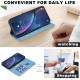 For iPhone 6 / 7 / 8 Splicing Color Hollow Flower Pattern RFID Leather Phone Case(Baby Blue)