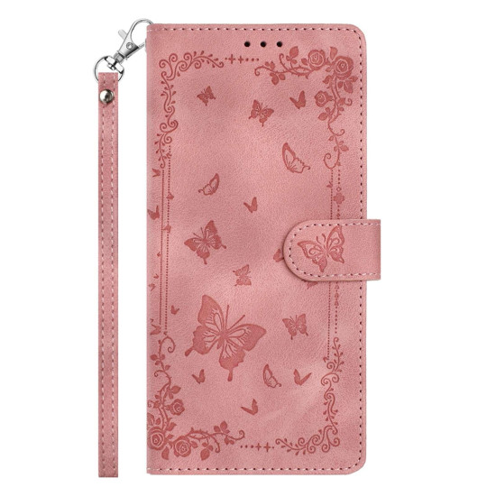 For iPhone 6 / 7 / 8 / SE Secret Garden Butterfly Pattern Leather Phone Case(Pink)