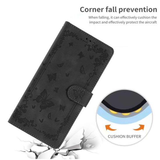 For iPhone 6 / 7 / 8 / SE Secret Garden Butterfly Pattern Leather Phone Case(Black)