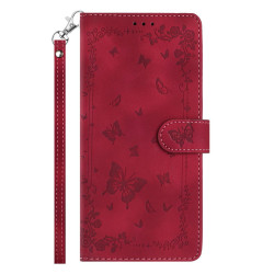 For iPhone 6 / 7 / 8 / SE Secret Garden Butterfly Pattern Leather Phone Case(Red)