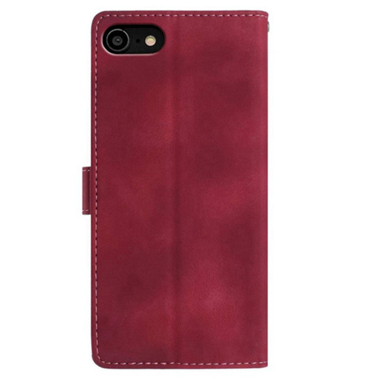 For iPhone 6 / 7 / 8 / SE Secret Garden Butterfly Pattern Leather Phone Case(Red)