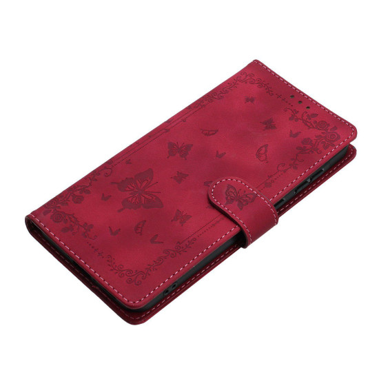 For iPhone 6 / 7 / 8 / SE Secret Garden Butterfly Pattern Leather Phone Case(Red)