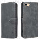 For iPhone 6 / 7 / 8 Solid Color Calfskin Texture RFID Vegan Leather Phone Case(Black)