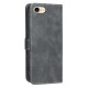 For iPhone 6 / 7 / 8 Solid Color Calfskin Texture RFID Vegan Leather Phone Case(Black)