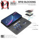 For iPhone 6 / 7 / 8 Solid Color Calfskin Texture RFID Vegan Leather Phone Case(Black)