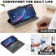 For iPhone 6 / 7 / 8 Solid Color Calfskin Texture RFID Vegan Leather Phone Case(Black)