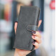 For iPhone 6 / 7 / 8 Solid Color Calfskin Texture RFID Vegan Leather Phone Case(Black)