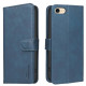 For iPhone 6 / 7 / 8 Solid Color Calfskin Texture RFID Vegan Leather Phone Case(Blue)