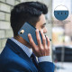 For iPhone 6 / 7 / 8 Solid Color Calfskin Texture RFID Vegan Leather Phone Case(Blue)