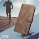 For iPhone 6 / 7 / 8 Solid Color Calfskin Texture RFID Vegan Leather Phone Case(Brown)